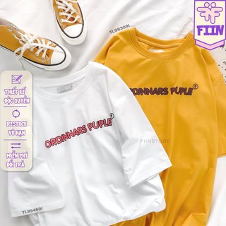 Áo thun tay lỡ ORDINNARS Vàng/Trắng - FIINSTORE