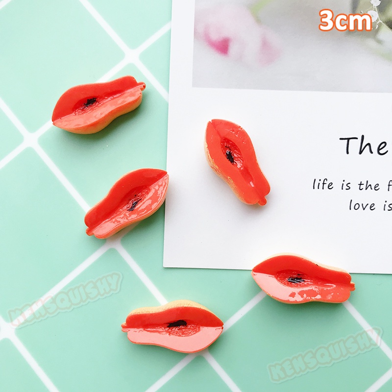 Mô Hình Trái Đu Đủ Nguyên Liệu Trang Trí Slime / Ốp Điện Thoại / DIY / Handmade