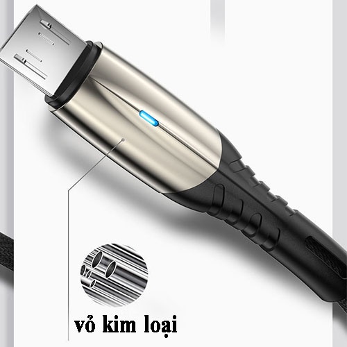 Cáp Sạc Nhanh Samsung Micro USB Bọc Dù Cao Cấp Đèn Led Thông Báo