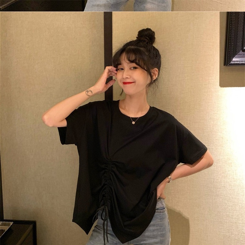 Áo thun SUXI tay ngắn dáng rộng đơn giản thời trang mùa hè cho nữ