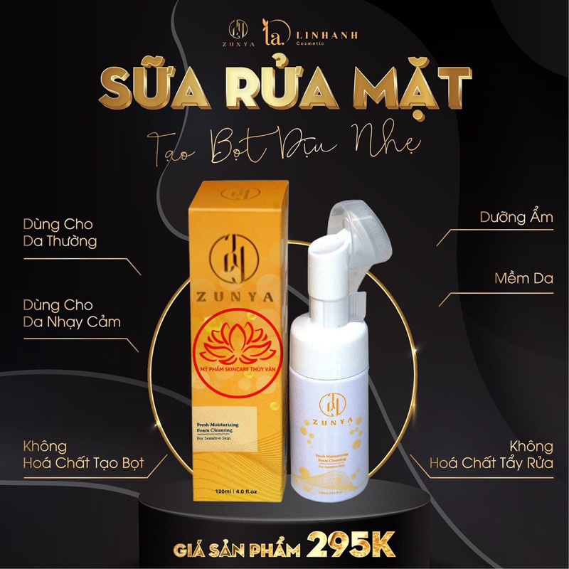 Sữa Rửa Mặt Tạo Bọt Dưỡng Ẩm ZUNYA Chính Hãng 120ml