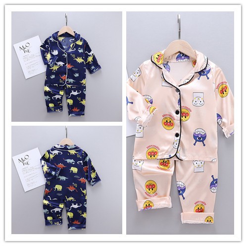 Bộ Đồ Ngủ Pijama Dài Tay In Hình Khủng Long Cho Bé - 2 Cái