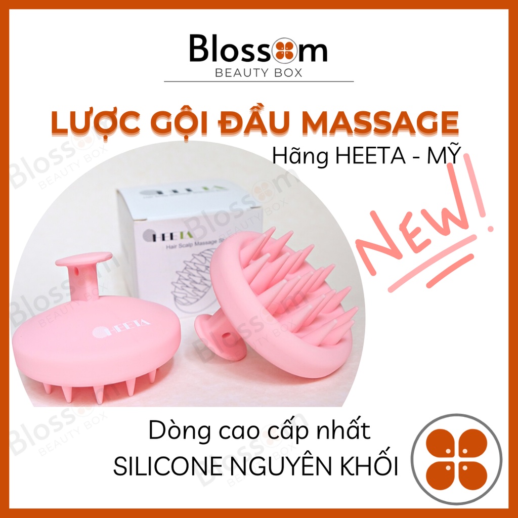 Lược gội đầu massage HEETA dòng full silicone nguyên khối cao cấp nhất