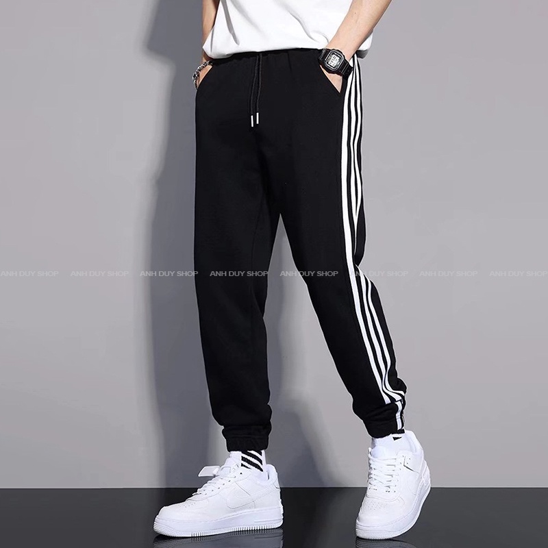 Quần Jogger Nam Nữ 3 Sọc Thun Poly Phong Cách Thể Dục Thể Thao Năng Động Cá Tính Unisex ANH DUY SHOP JGV23