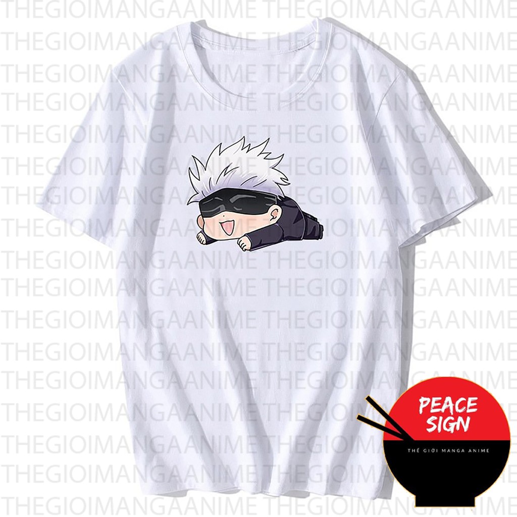 Áo thun phông đen trắng in hình SATORU GOJO - JUJUTSU KAISEN Chú Thuật Hồi Chiến anime chibi thời trang nam nữ cá tính