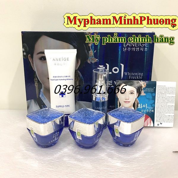 Bộ mỹ phẩm Laneige Xanh 5in1 mờ nám, trắng da