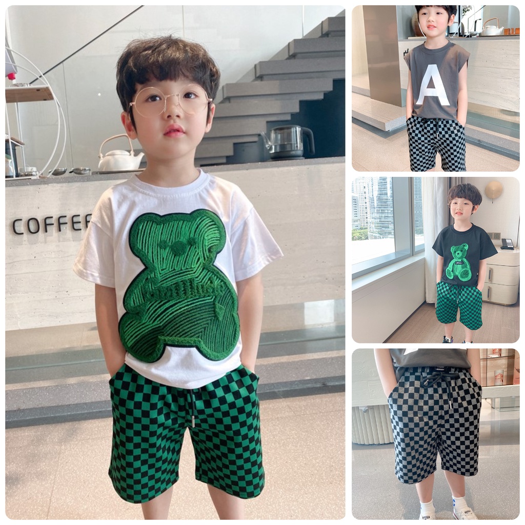 AT29⚡Size90-150 (9-35kg)⚡Bộ thun bé trai - Set áo + quần bé⚡Thời trang trẻ Em hàng quảng châu