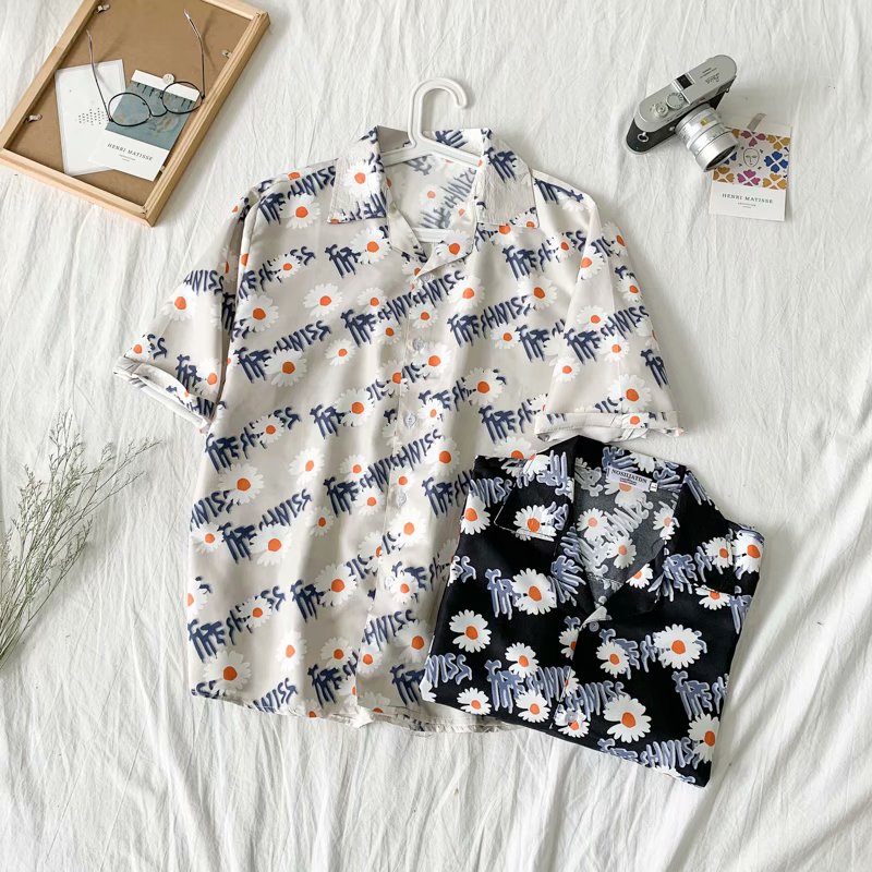 Áo Sơ Mi Ngắn Tay Form Rộng In Họa Tiết Phong Cách Nhật Bản Dành Cho Nam (M-3Xl)