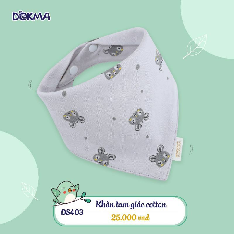 Khăn yếm tam giác cotton Dokma in hình siêu xinh