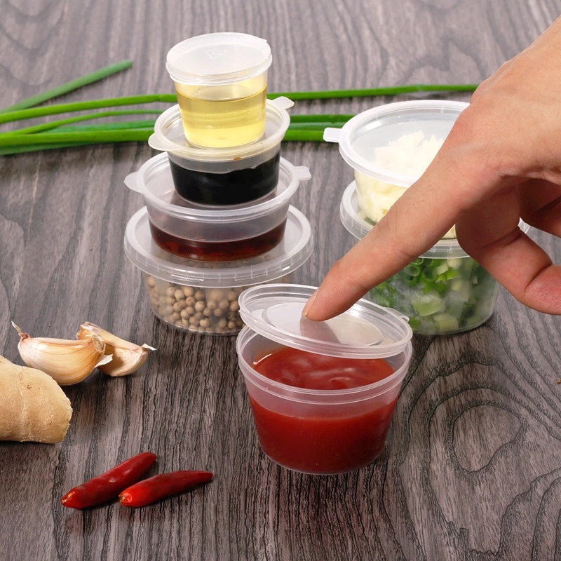 Set 10 Hộp Nhựa Trong Suốt Đựng Nước Sốt Dùng Một Lần Chống Rò Rỉ