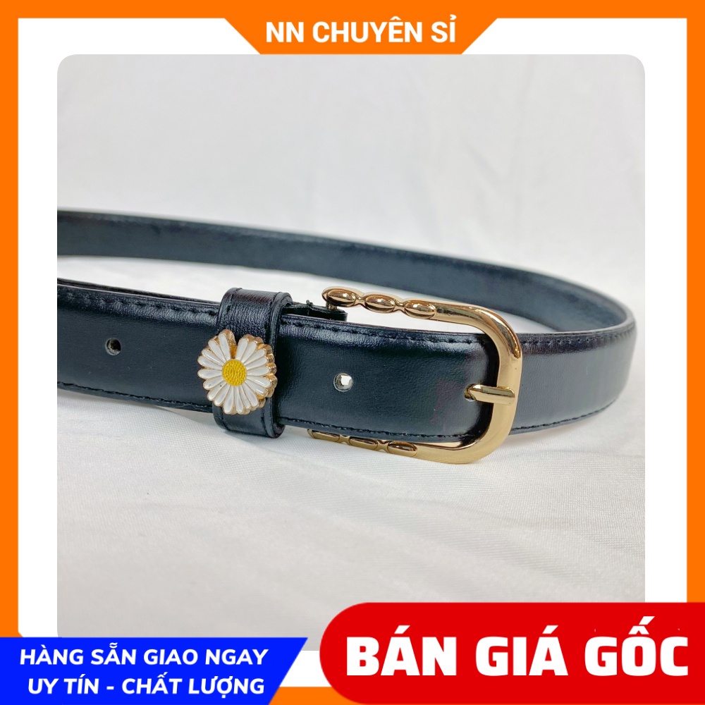 Dây nịt nữ chất da dày mềm phối logo thương hiệu dễ thương Thắt lưng nữ