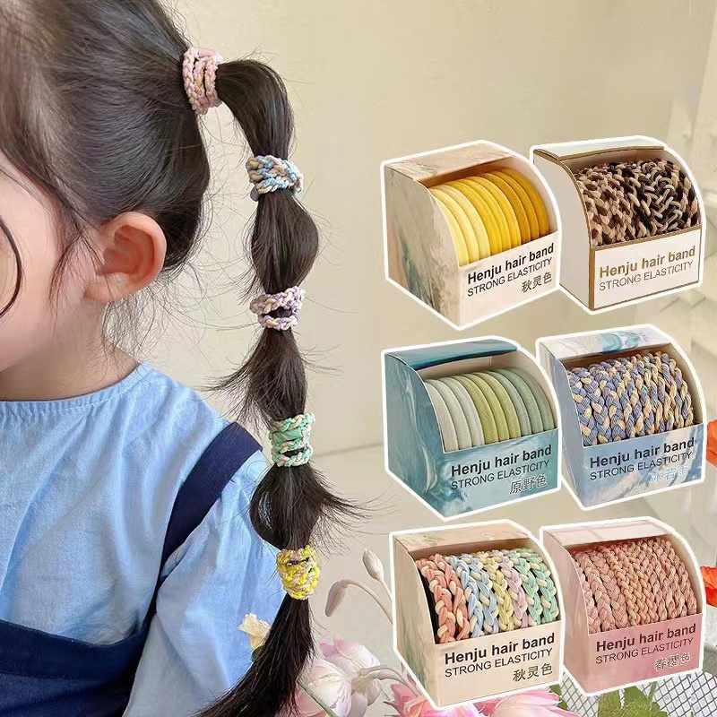 Dây Buộc Tóc Cao Su Co Giãn Tốt Màu Sắc Ngọt Ngào Xinh Xắn Cho Nữ