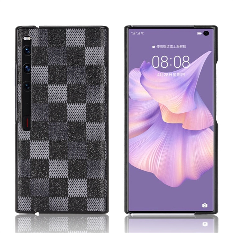 Ốp Điện Thoại Da PU Cứng Chống Sốc Họa Tiết Sọc Caro Cho Huawei Mate XS 2