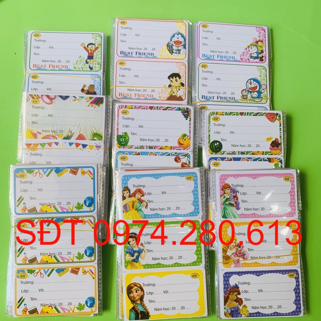 Nhãn vở có keo dán sẵn 120 cái
