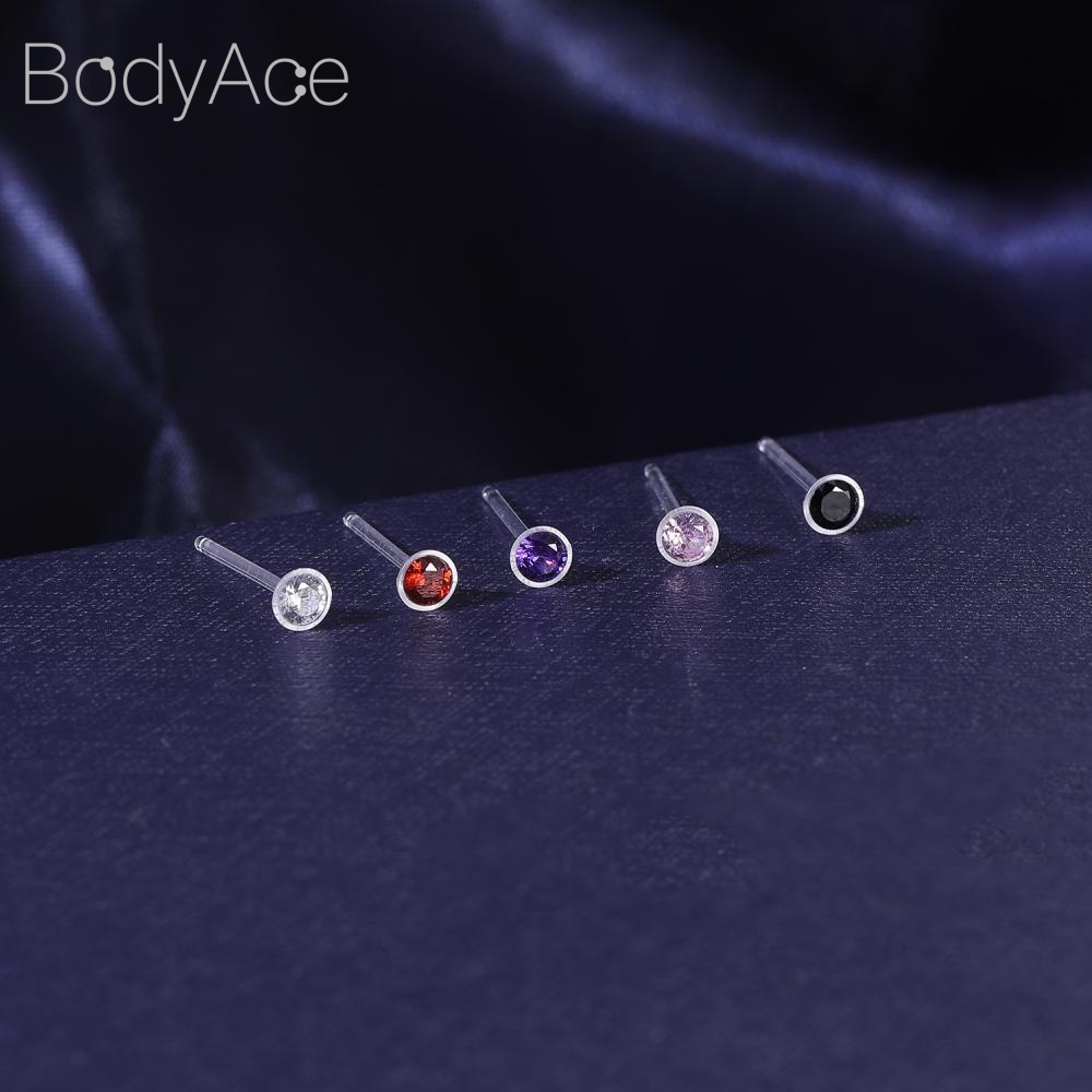 1 Đôi Khuyên Xỏ Cơ Thể 2 / 3 / 4 / 5mm Không Gây Dị Ứng Bằng Nhựa Resin