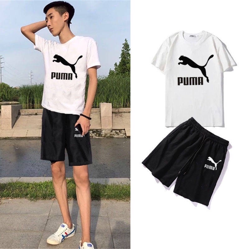 Bộ Unisex Pumal Form Rộng Vải Cotton Co Dãn - Bộ Nam Nữ Phong Cách Ulzzang AQ-244