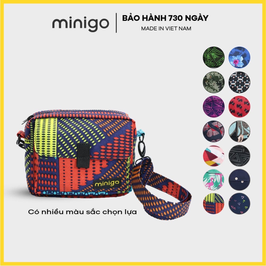 Túi Đeo Chéo Nam Nữ Dạng Hộp Chất Liệu Polyester Canvas Chống Thấm Nước Nắp Gài Nam Châm Tiện Lợi | Nhiều Hoa Văn