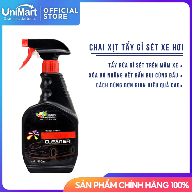 Chai Xịt Mâm Xe Chống Tẩy Gỉ Sét Cực Mạnh Và Hiệu Quả Wheel Cleaner 500ml | UniMart Official Store