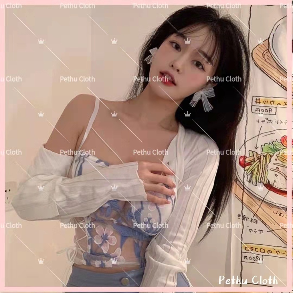 Áo Bra RenCorset 2 dây  kiểu áo ngủ, đi biển mặc kèm vest---A01