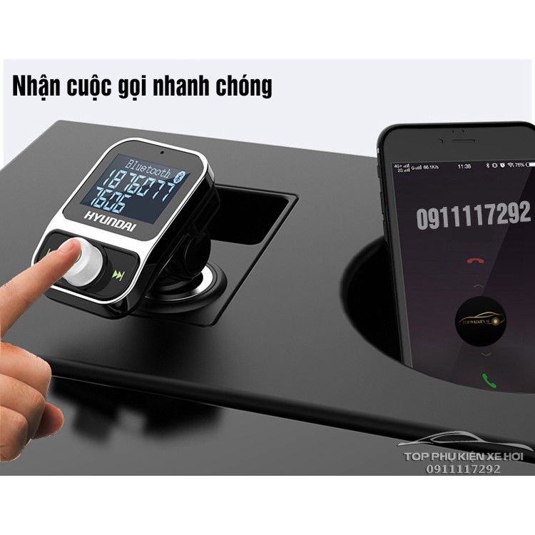 Tẩu nghe nhạc bluetooth HYUNDAI HY88, model new, AUX out