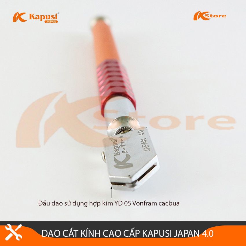 DAO CẮT KÍNH CAO CẤP KAPUSI JAPAN 4.0MM, DAO CẮT KÍNH NHẬT BẢN, CAM KẾT HÀNG CHÍNH HÃNG