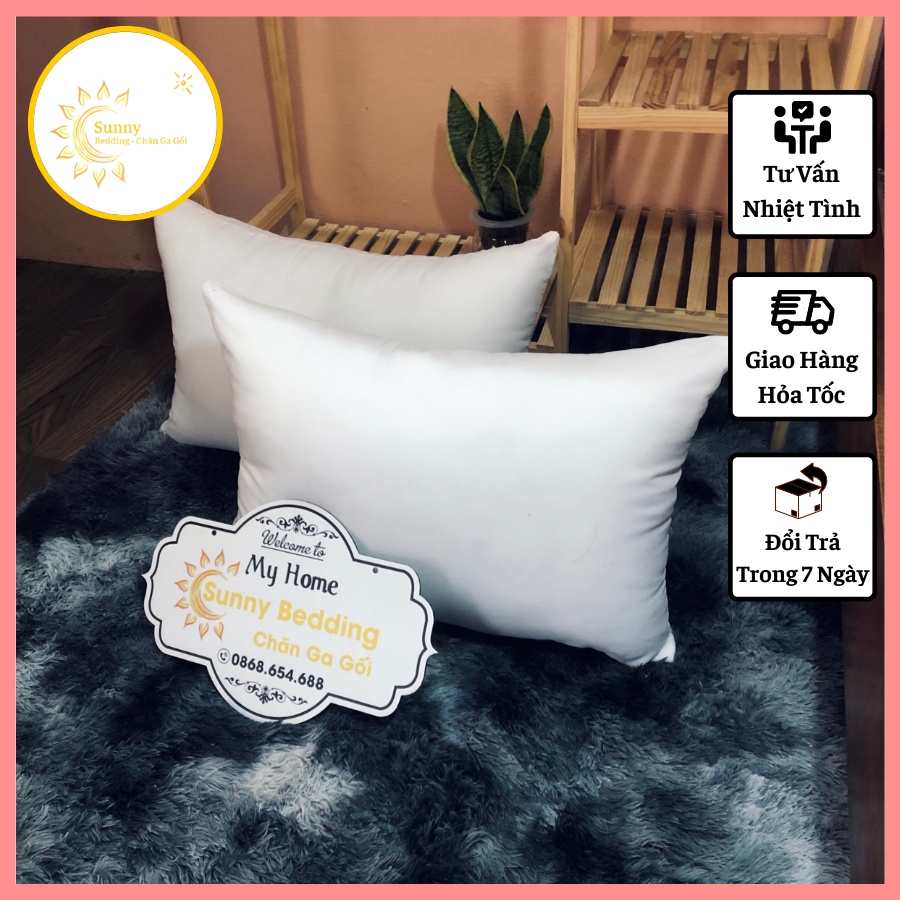 Ruột Gối Đầu Bông Gòn trắng tinh, Kích thước tiêu chuẩn 45x65 và loại nhỏ 35x50