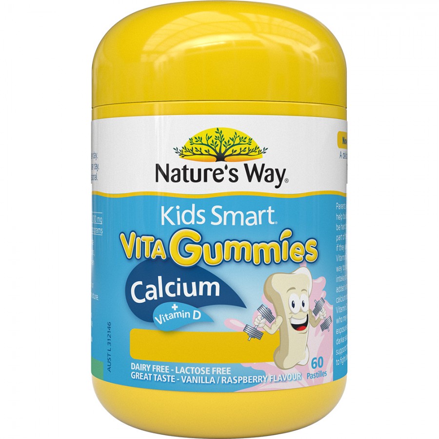 Kẹo gum Kids Smart Vita Gummies Calcium Vit D 60 viên bổ sung canxi tăng chiều cao của Úc