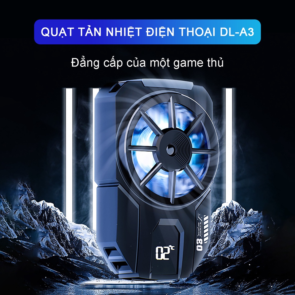 Quạt tản nhiệt điện thoại sò lạnh MEMO DLA3 gaming đèn led RGB làm lạnh nhanh chơi game pubg FreeFrie liên quân mobile