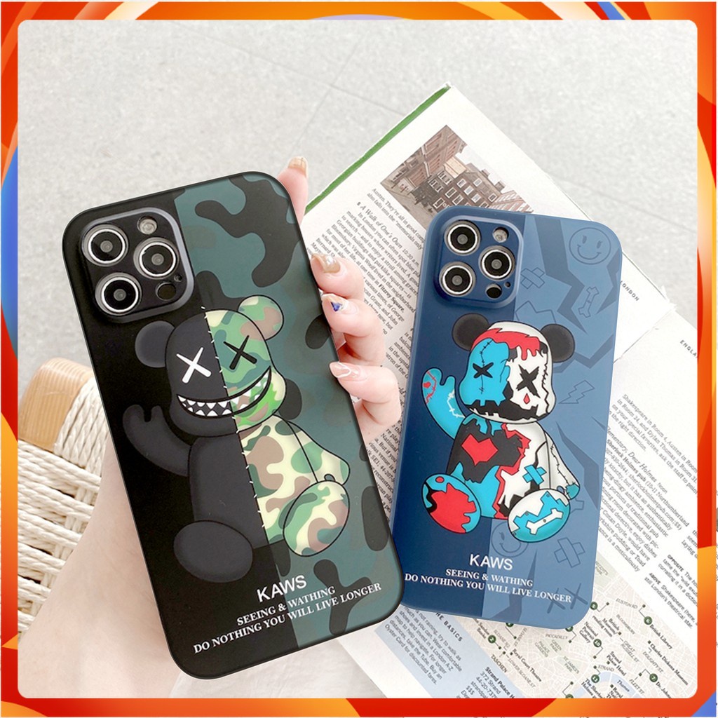 Ốp lưng IPhone  cạnh vuông Kaws đáng sợ BVC 6/6plus/6s/6splus/7/7plus/8/8plus/x/xr/xs/11/12/13/14/pro/promax S14