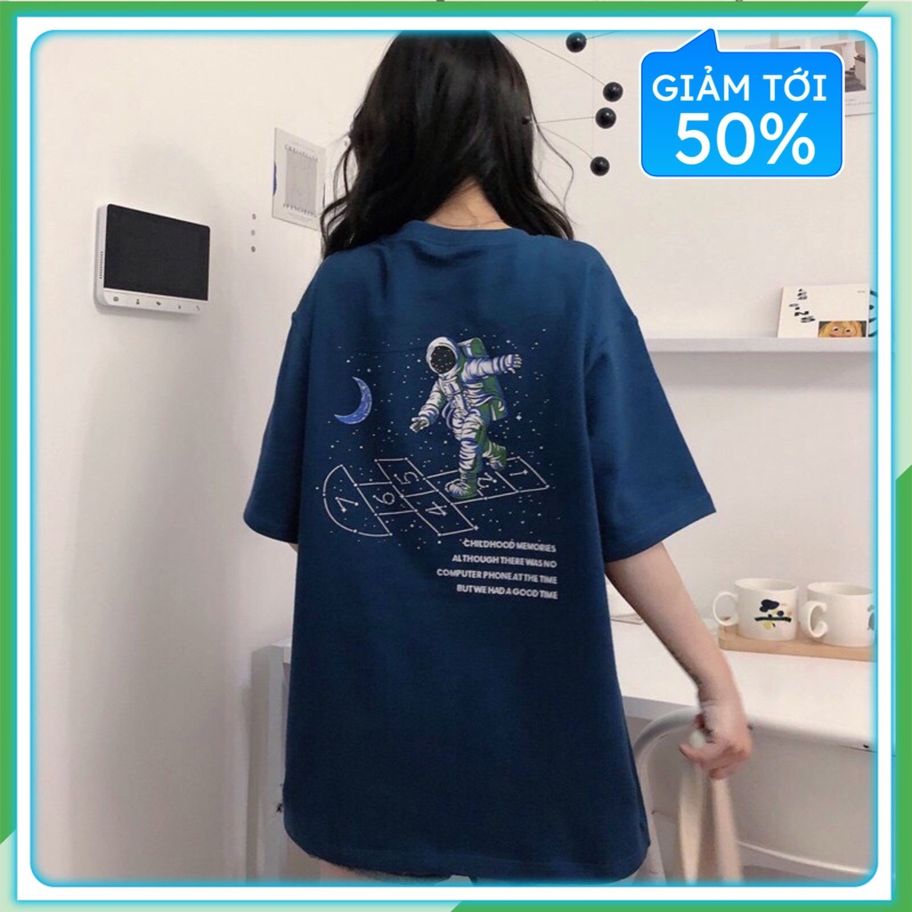 Áo thun tay lỡ nam nữ, áo phông unisex form rộng chất cotton mát mịn thấm hút mồ hôi phi hành zaa | WebRaoVat - webraovat.net.vn