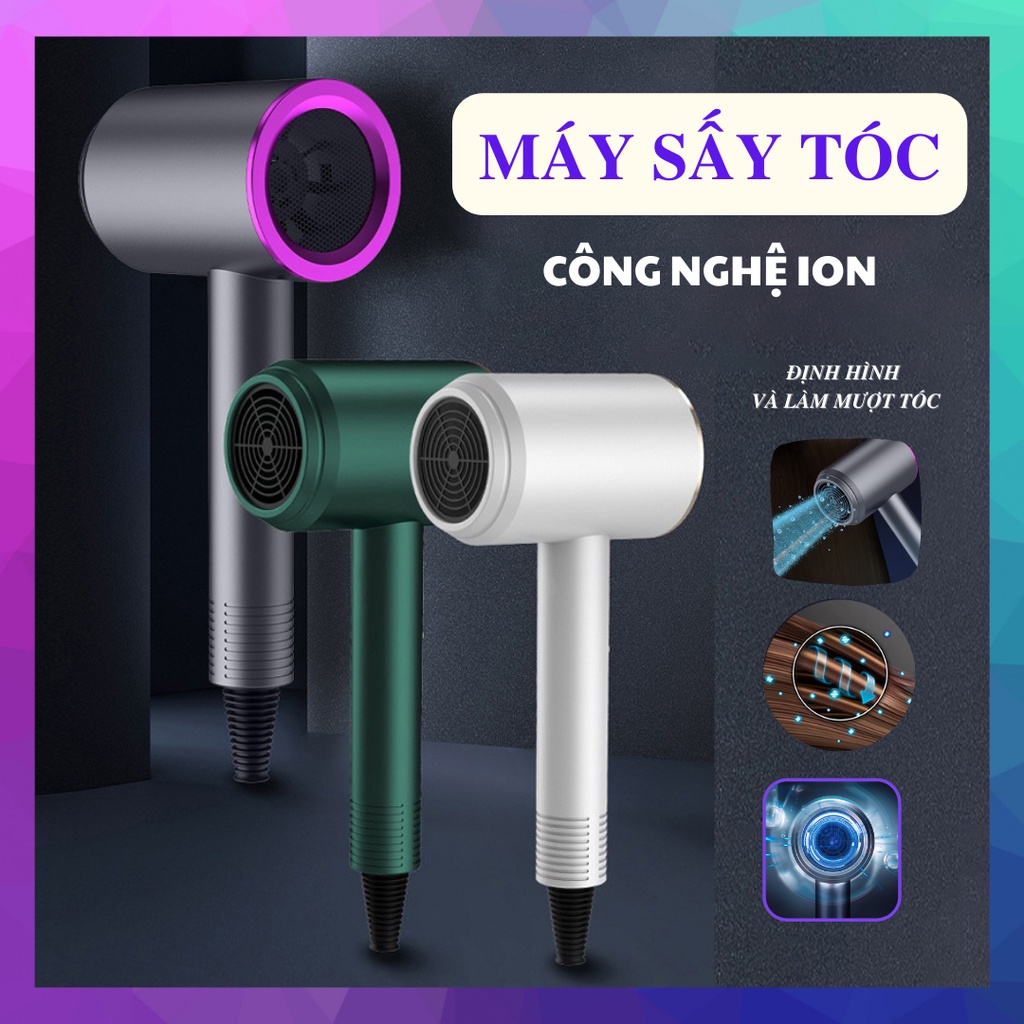 Máy sấy tóc mini 2 chiều nóng lạnh ion Công suất lớn Tạo kiểu tóc chuyên nghiệp Sấy khô nhanh chóng Giữ tóc mềm mượt