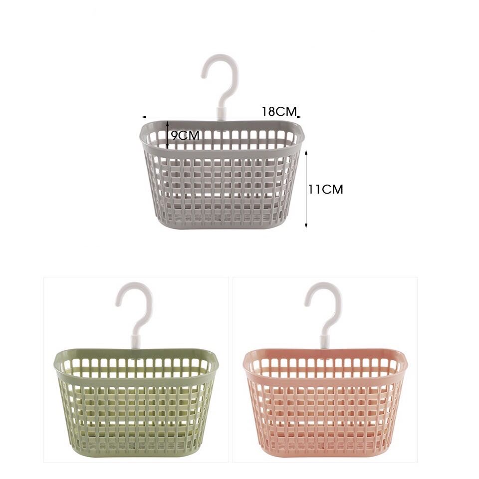Rổ treo bồn rửa chén bát, nhà tắm Việt Nhật, Rổ nhựa có móc treo đồ đa năng (3214)