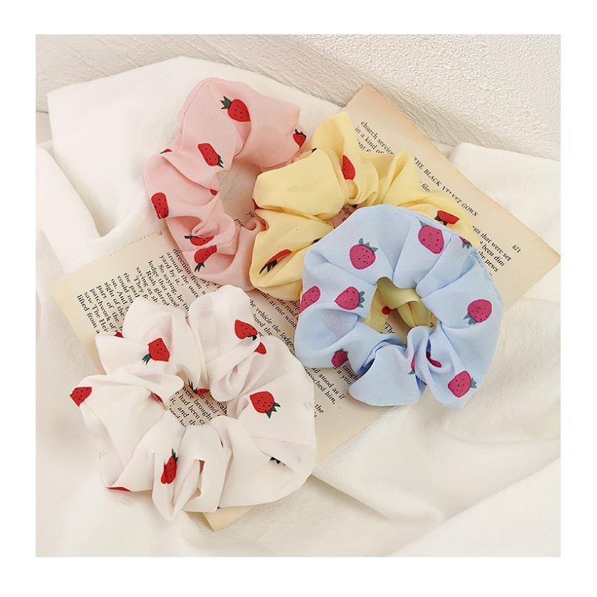 Dây buộc tóc scrunchies KOLANO dây chun buộc tóc Hàn Quốc họa tiết cherry đáng yêu FAH-001260