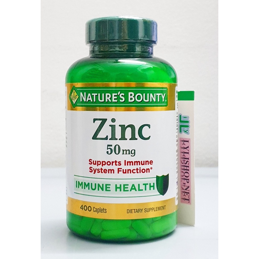 date 12/25- (mẫu nắp không chữ) Viên Uống Bổ Sung Kẽm ZinC 50mg hãng Nature's Bounty chai 400 viên của Mỹ