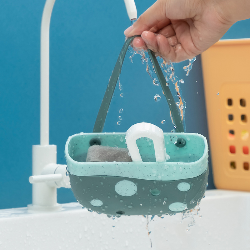 Kitchen sink bag hanging faucet multi-function bathroom drain basket soap storage hanging basket