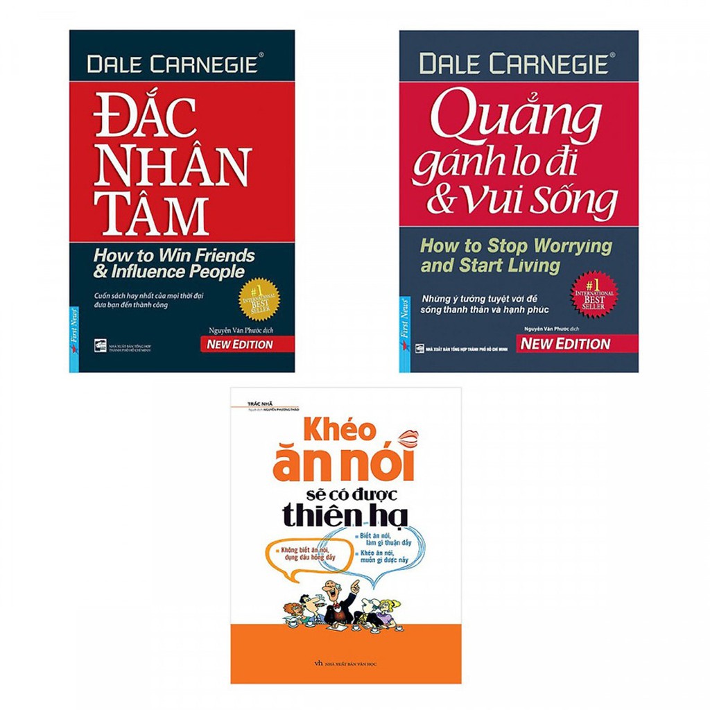 Sách - Combo đắc nhân tâm, khéo ăn nói sẽ có được thiên hạ, quẳng gánh lo đi và vui sống Tặng Bookmark