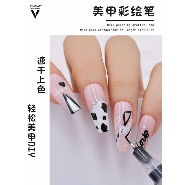 bút bi vẽ trên nền móng vinimay siêu đẹp dễ sử dụng