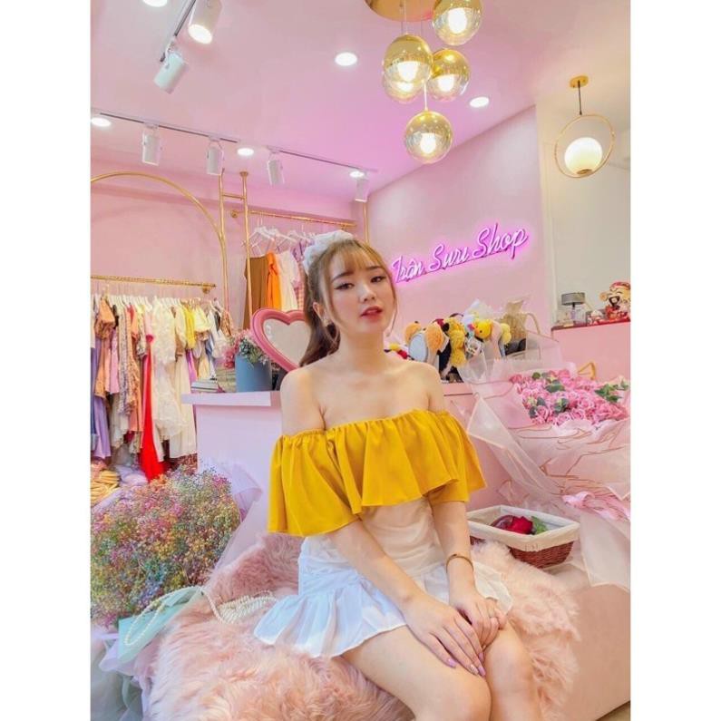 áo croptop rớt vai voan tầng thời trang quyến rũ 💝