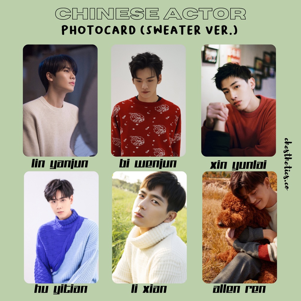 [ CHINA ACTOR ] Ảnh Card Bo Góc Diễn Viên Nam Trung Quốc - Chủ Đề Ảnh Sweater [ PHOTOCARD ]