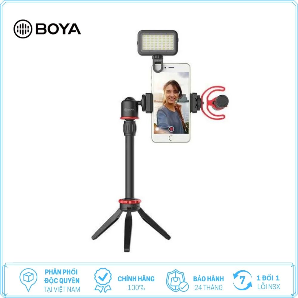 [Mã ELHACE giảm 4% đơn 300K] BOYA BY-VG350 - Hàng Chính Hãng - Bộ Combo quay video dành cho Điện thoại cổng 3.5mm