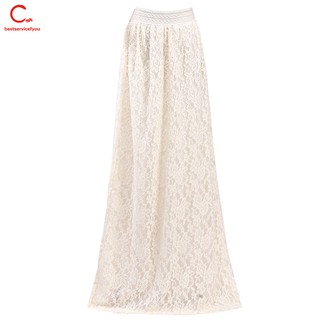 Chân Váy Maxi Lưng Cao Phối Ren