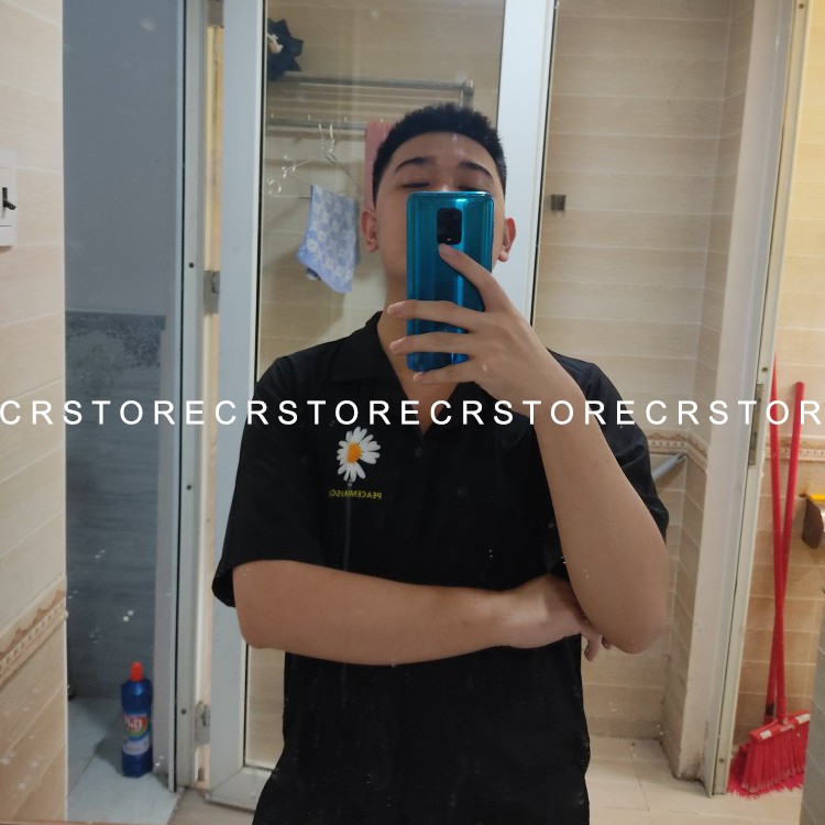 Áo sơ mi tay ngắn nam nữ URLYS form rộng sơ mi thêu hình tay lỡ cổ vest unisex ulzzang CSM620