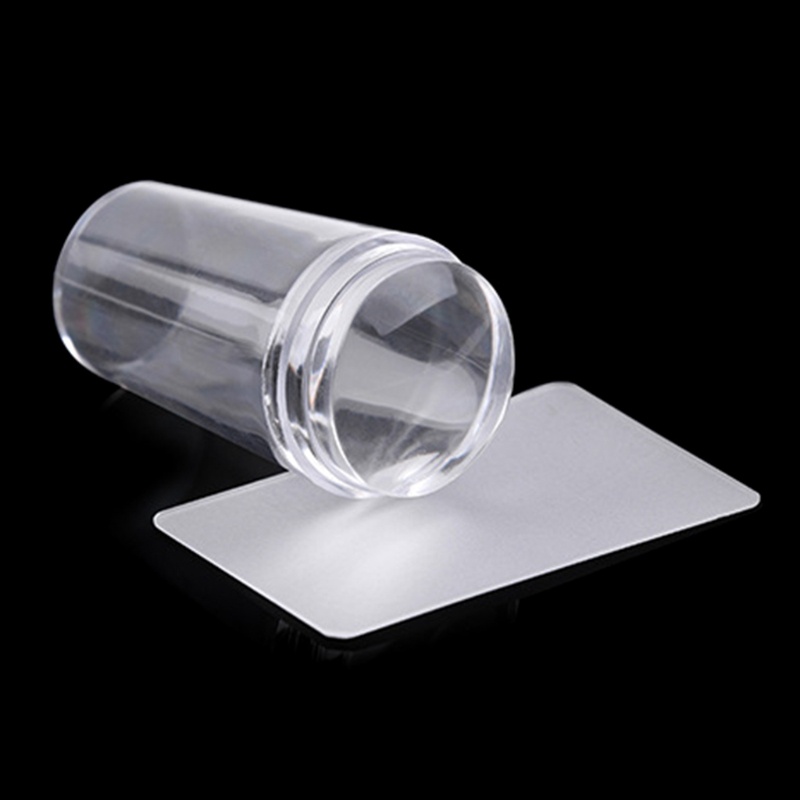 Dụng Cụ Đóng Dấu Móng Tay Bằng Silicon Mềm Trong Suốt Kèm Dụng Cụ Nạo Thay Thế Tiện Dụng