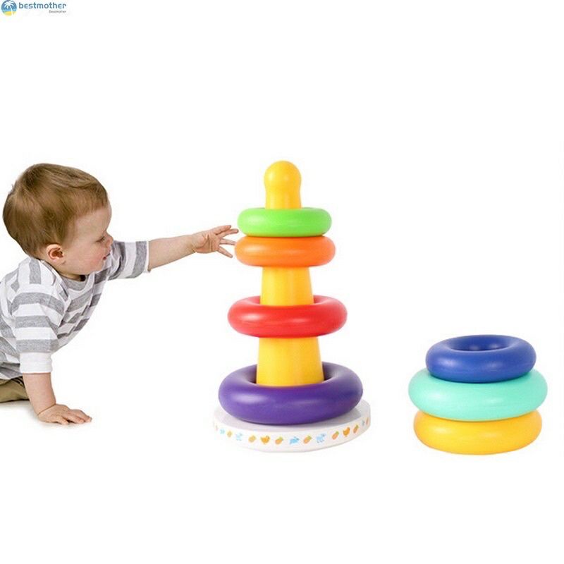 Đồ chơi tháp xếp chồng cầu vồng lật đật