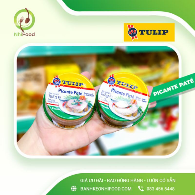 Pate Gan Heo Tulip Picante Pate Vị Cay, Hộp 125g