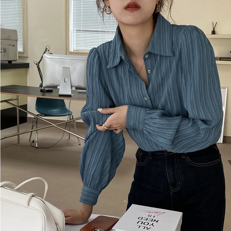  Áo sơ mi tay phồng xếp ly phong cách Hàn Quốc | BigBuy360 - bigbuy360.vn