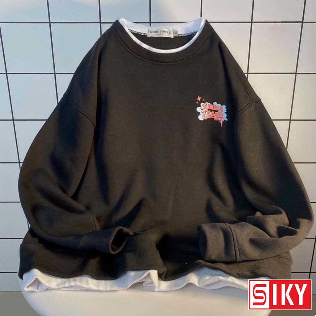 Áo sweater nữ chất nỉ tay phồng giả 2 vạt dưới phối chữ Jungle Tiger siêu xinh - SLIKY HX12 | BigBuy360 - bigbuy360.vn