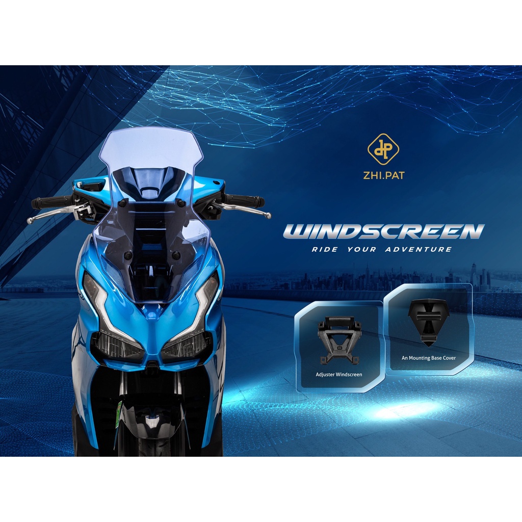 Kính chắn gió cho NVX 155 VVA, AB 2020, Vario / Click 2018 phong cách Touring. Chính hãng ZHI.PAT