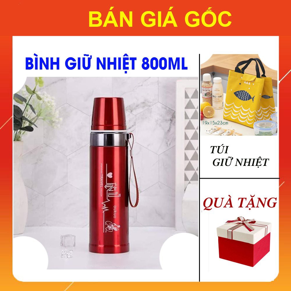 Bình Giữ Nhiệt 800Ml Vỏ Inox [COMBO TẶNG KÈM] Túi Giữ Nhiệt Hình Cá GIÁ SỈ, Bình Đựng Nước Cute 150Ml-200Ml-300Ml Đi Học | BigBuy360 - bigbuy360.vn