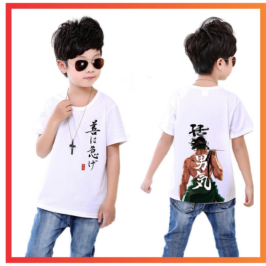 Áo phông trẻ em in hình truyện tranh anime vua hải tặc one piece cực chất cho bé trai
